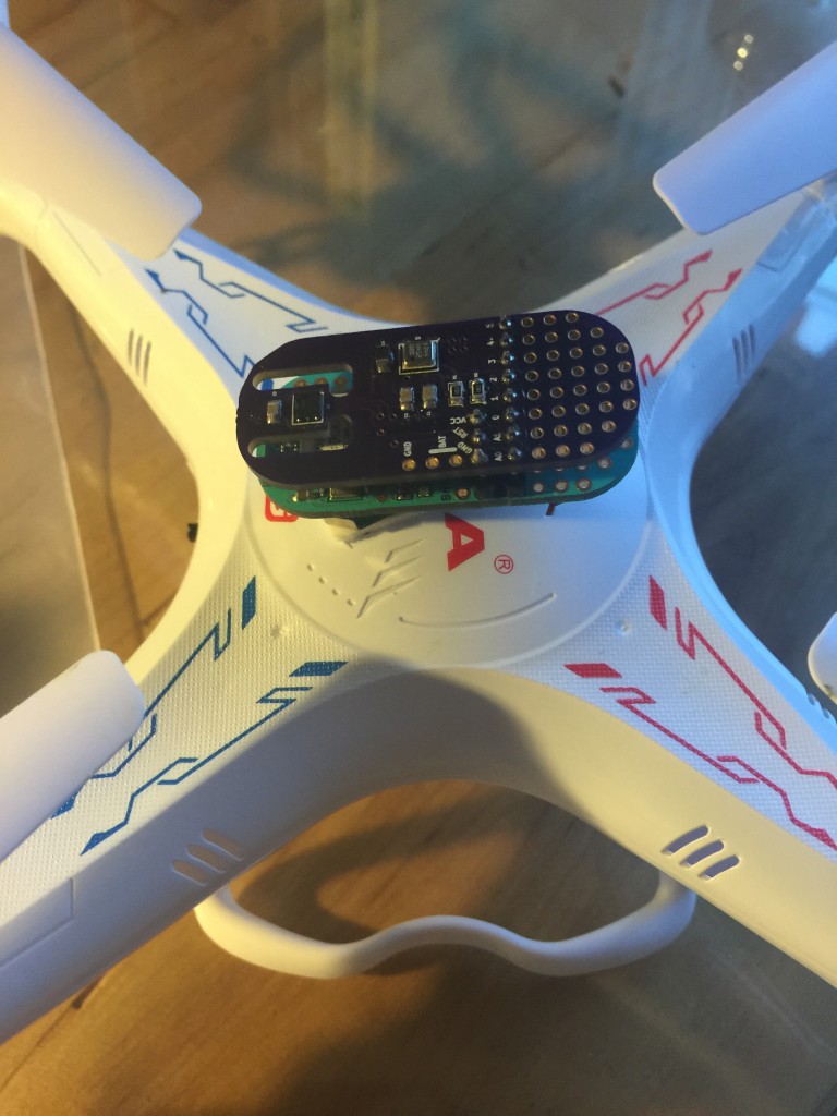 My breakout and the bean attached to the top of the drone body. 